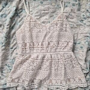 Maurices Womens Lace Cami Cream/Tan Size XS NWT